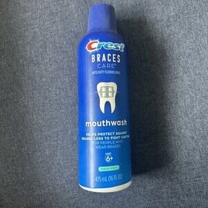 Crest Braces Care Anticavity Fluoride Mouthwash Fresh Mint 16 Fl Oz BB: 08/24